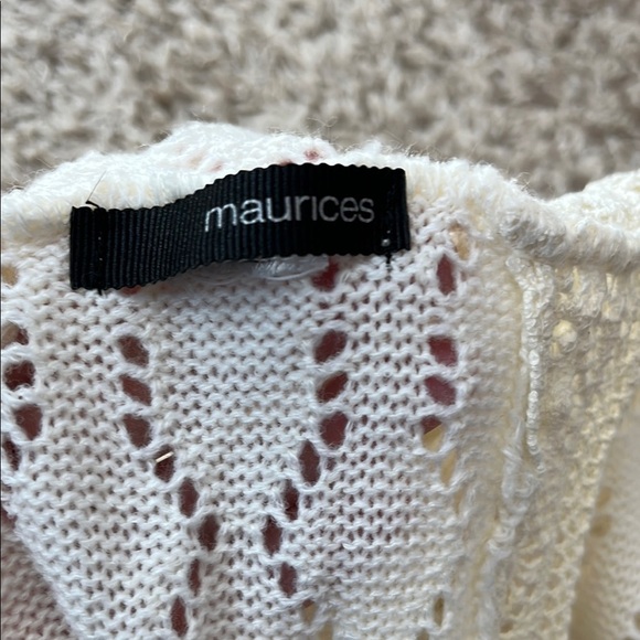Maurices Cream Crochet Knit Infinity Scarf with Intricate Pattern - Picture 9 of 9